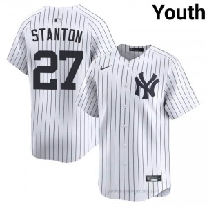 Yanks Giancarlo Stanton #27 White Youth Premium Jersey | MLB Collectible Basseball Uniform 7SGyaJ88