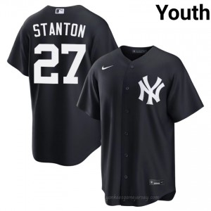 Youth Giancarlo Stanton #27 Navy Alternate Limited Basseball Jersey | NYY Official MLB Design u4D2D211