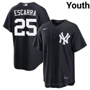 Navy J.C. Escarra #25 Youth Basseball Jersey | New York Yankees Limited Edition MLB Player Gear SEys0142