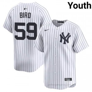 Jake Bird #59 White Basseball Jersey | Youth NY Yankee Premium MLB Uniform 2y73h327