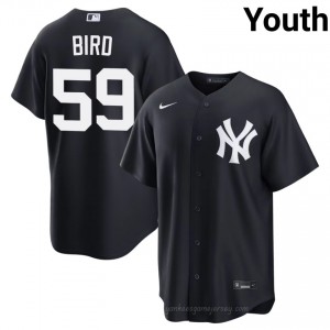 Navy Jake Bird #59 Youth Basseball Jersey | New York Yankees Limited Edition MLB Player Gear 72857362