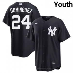 Youth Jasson Dominguez #24 Navy Alternate Limited Basseball Jersey | Yankees Official MLB Design 6036I380