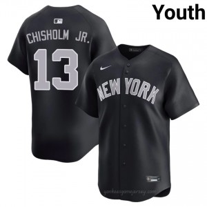 Youth Jazz Chisholm Jr. #13 Yanks Navy Elite Basseball Jersey| Embroidery Authentic 82f2Q131