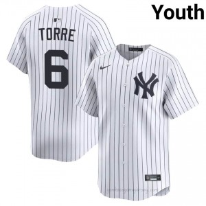 Joe Torre #6 White Basseball Jersey | Youth Yanks Premium MLB Uniform 7c6Aa134