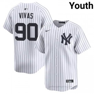 Jorbit Vivas #90 White Basseball Jersey | Youth NYY Premium MLB Uniform lj0Ue811
