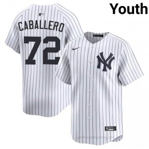 Jose Caballero #72 White Basseball Jersey | Youth Yankees Premium MLB Uniform f2c04298
