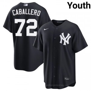 Navy Jose Caballero #72 Youth Basseball Jersey | NY Yankee Limited Edition MLB Player Gear 054Tq675