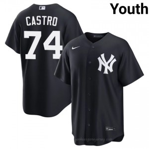 Youth Kervin Castro #74 Navy Alternate Limited Basseball Jersey | NYY Official MLB Design m86SqP41
