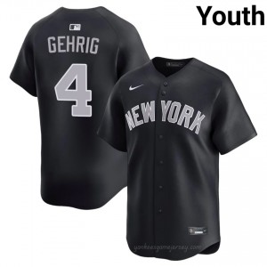 Youth Lou Gehrig #4 New York Yankees Navy Elite Basseball Jersey| Embroidery Authentic fGKM6312