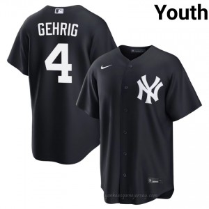 Navy Lou Gehrig #4 Youth Basseball Jersey | New York Yankees Limited Edition MLB Player Gear 4K414S44