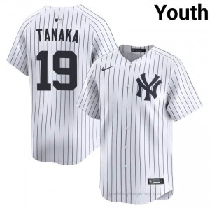 Masahiro Tanaka #19 White Basseball Jersey | Youth Yanks Premium MLB Uniform 6Mt10631