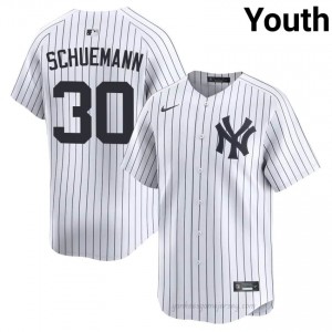 Max Schuemann #30 White Basseball Jersey | Youth NYY Premium MLB Uniform k0E45619