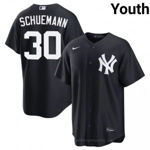Navy Max Schuemann #30 Youth Basseball Jersey | Yankees Limited Edition MLB Player Gear v0MOg461
