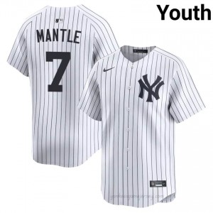 Mickey Mantle #7 White Basseball Jersey | Youth New York Yankees Premium MLB Uniform 5V0Ai224