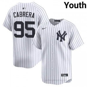 Oswaldo Cabrera #95 White Basseball Jersey | Youth NY Yankee Premium MLB Uniform nq7a1m53