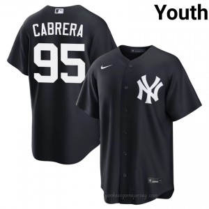 Navy Oswaldo Cabrera #95 Youth Basseball Jersey | New York Yankees Limited Edition MLB Player Gear 26r5Wd88