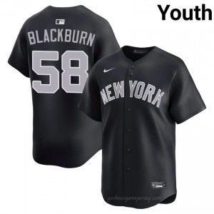 Youth Paul Blackburn #58 Yankees Navy Elite Basseball Jersey| Embroidery Authentic nnn3k677