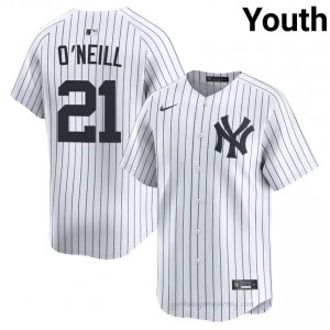 Paul O'Neill #21 White Basseball Jersey | Youth Yankees Premium MLB Uniform 2yq5B150