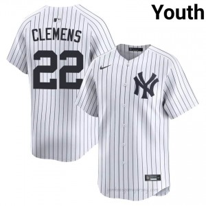 Roger Clemens #22 White Basseball Jersey | Youth New York Yankees Premium MLB Uniform k7U55163