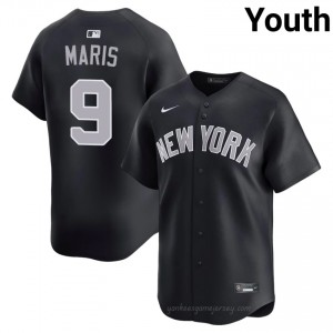 Youth Roger Maris #9 NY Yankee Navy Elite Basseball Jersey| Embroidery Authentic 850TA385
