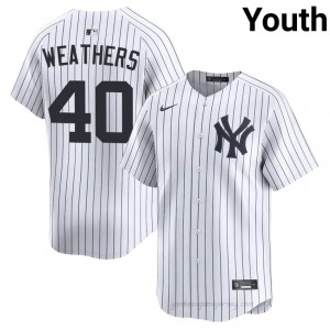 Ryan Weathers #40 White Basseball Jersey | Youth NYY Premium MLB Uniform 62Xv0x36