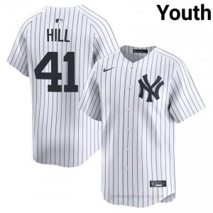Tim Hill #41 White Basseball Jersey | Youth NY Yankee Premium MLB Uniform u77k6447