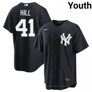 Youth Tim Hill #41 Navy Alternate Limited Basseball Jersey | New York Yankees Official MLB Design R15D8397