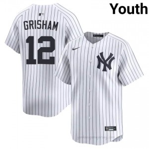Trent Grisham #12 White Basseball Jersey | Youth NYY Premium MLB Uniform WpV4Uq49