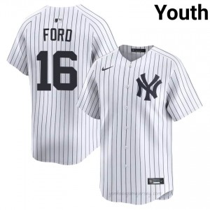 Whitey Ford #16 White Basseball Jersey | Youth New York Yankees Premium MLB Uniform Ku0XR188
