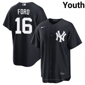 Youth Whitey Ford #16 Navy Alternate Limited Basseball Jersey | Yanks Official MLB Design 6R5Rlj23