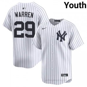 #29 Will Warren White On-Field Style Basseball Jersey | Youth Authentic NY Yankee MLB Apparel 72O62V79