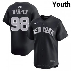 Youth Will Warren #98 NY Yankee Navy Elite Basseball Jersey| Embroidery Authentic Gm6e3678
