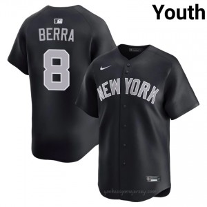 Youth Yogi Berra #8 Yankees Navy Elite Basseball Jersey| Embroidery Authentic 0psyt027