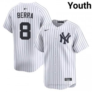 Yogi Berra #8 White Basseball Jersey | Youth NYY Premium MLB Uniform V1N72u69