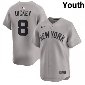 Youth Bill Dickey #8 NYY Gray Elite Basseball Jersey| Stitch Authentic X8NATS86