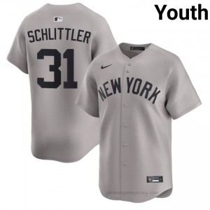Youth Cam Schlittler #31 NYY Gray Elite Basseball Jersey| Stitch Authentic f11W8174