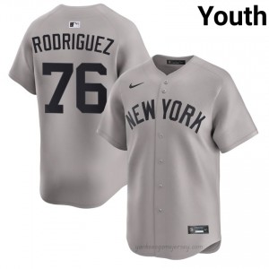Youth Elmer Rodriguez #76 Yankees Gray Elite Basseball Jersey| Stitch Authentic aN020x51