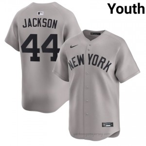 #44 Reggie Jackson Gray On-Field Style Basseball Jersey | Youth Authentic Yanks MLB Apparel bC2lj681